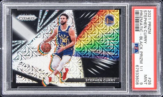 2021-22 Panini Prizm Stephen Curry Prizmatic Black Prizm #26 card image