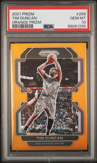 2021-22 Panini Prizm Tim Duncan Orange Prizm #268 card image