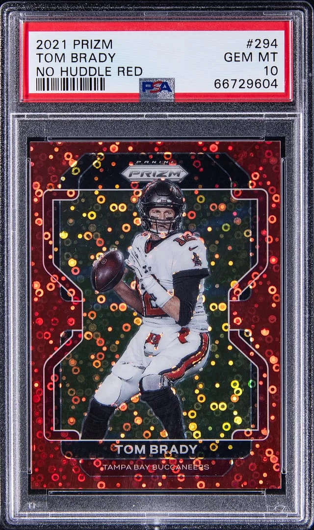 2021-22 Panini Prizm Tom Brady No Huddle Red #294 card image