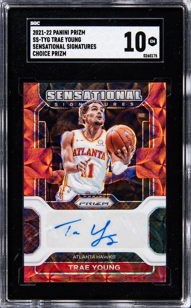 2021-22 Panini Prizm Trae Young Sensational Signatures Choice Prizm #SS-TYG card image