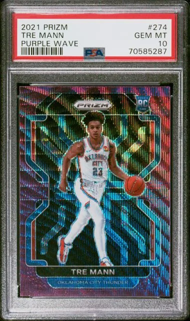 2021-22 Panini Prizm Tre Mann Purple Wave Prizm #274 card image