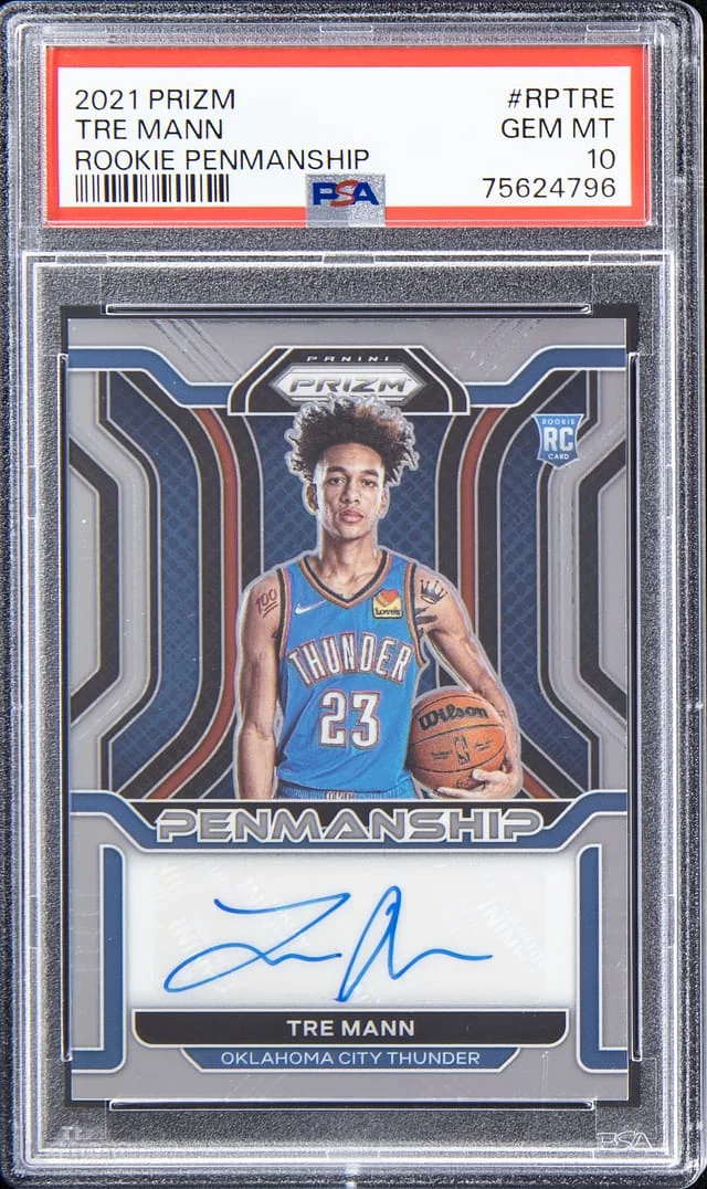 2021-22 Panini Prizm Tre Mann Penmanship #RPTRE card image