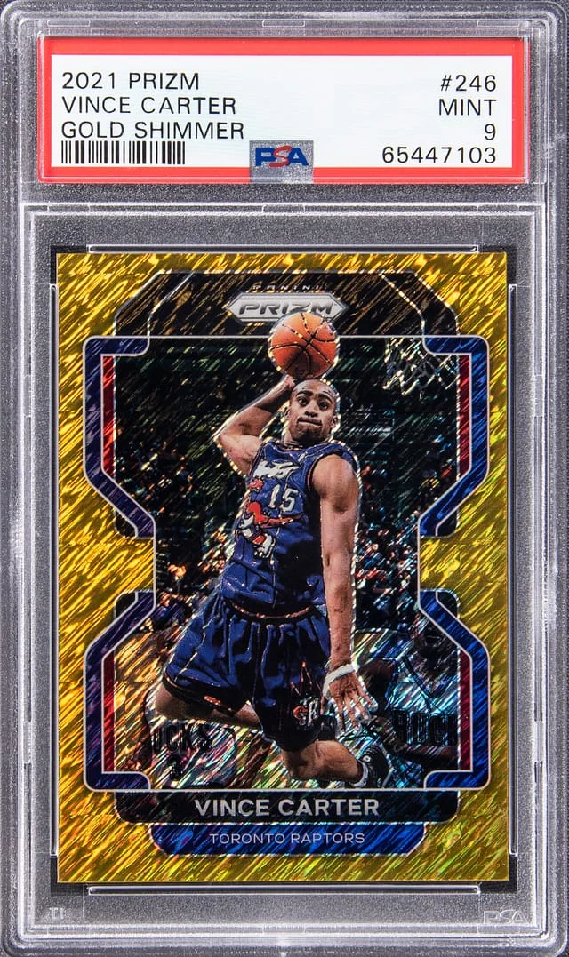 2021-22 Panini Prizm Vince Carter Gold Shimmer #246 card image