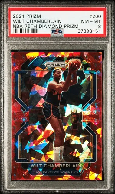 2021-22 Panini Prizm Wilt Chamberlain NBA 75th Diamond Prizm #260 card image