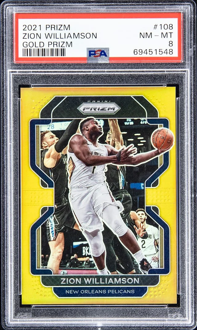 2021-22 Panini Prizm Zion Williamson Green Prizm #108 card image