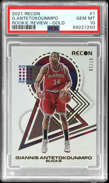 2021-22 Panini Recon Giannis Antetokounmpo Review Gold #1 card image