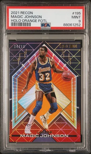 2021-22 Panini Recon Magic Johnson Holo Orange FOTL #195 card image