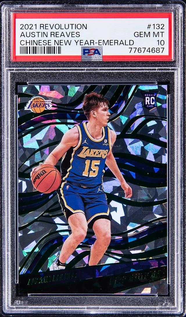 2021-22 Panini Revolution Chinese New Year Austin Revaes Emerald #132 card image