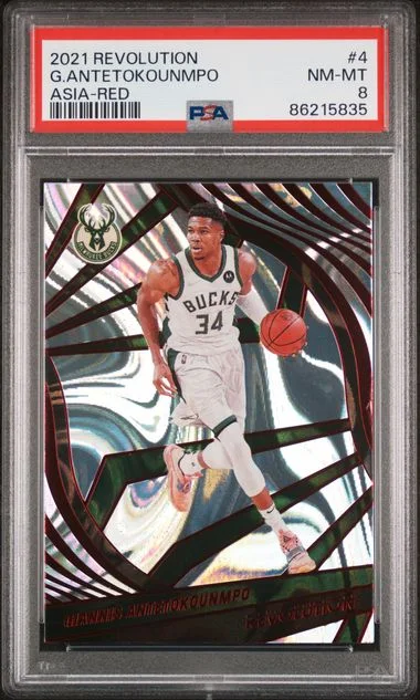 2021-22 Panini Revolution Giannis Antetokounmpo Asia-Red #4 card image