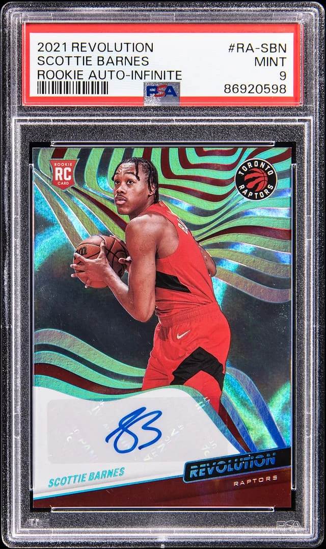 2021-22 Panini Revolution Scottie Barnes Autograph-Infinite #RA-SBN card image
