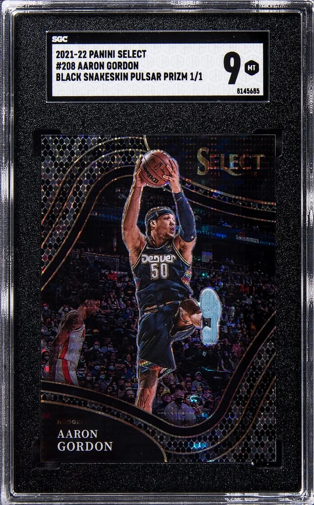 2021-22 Panini Select Aaron Gordon Black Snakeskin Pulsar Prizm #208 card image
