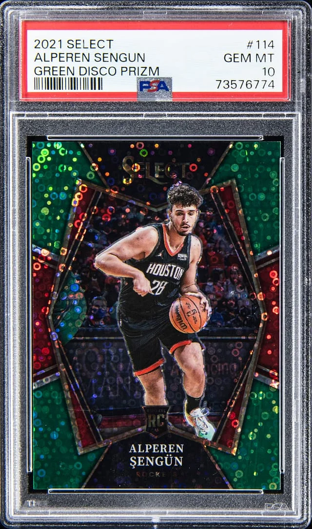 2021-22 Panini Select Alperen Sengun Green Disco Prizm #114 card image