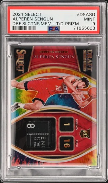 2021-22 Panini Select Alperen Sengun Draft Selections Memorabilia Tie-Dye Prizm #DS-ASG card image