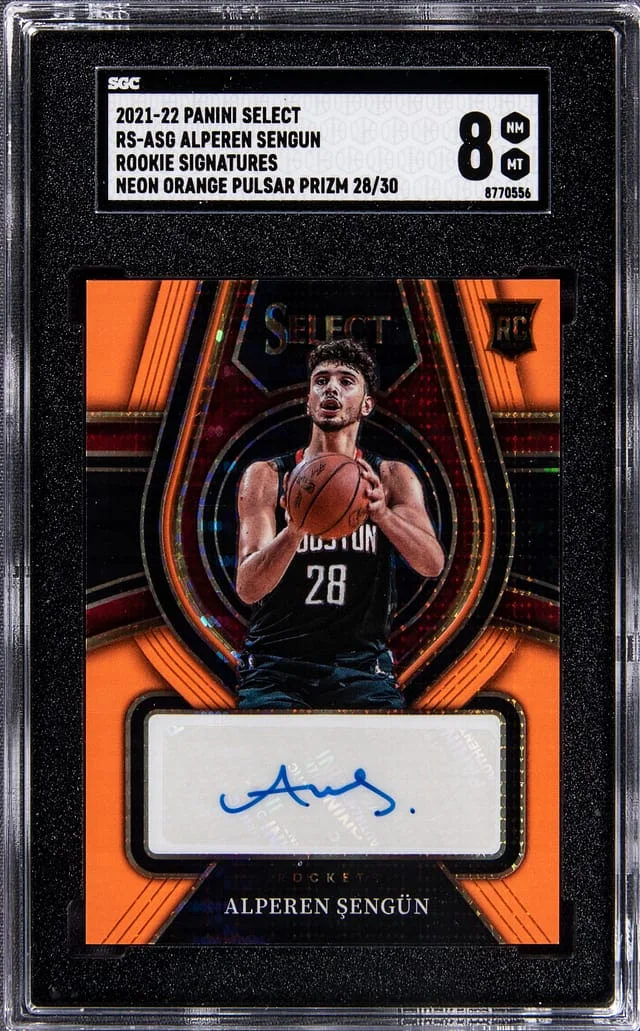 2021-22 Panini Select Alperen Sengun Signatures Neon Orange Pulsar Prizm #RS-ASG card image