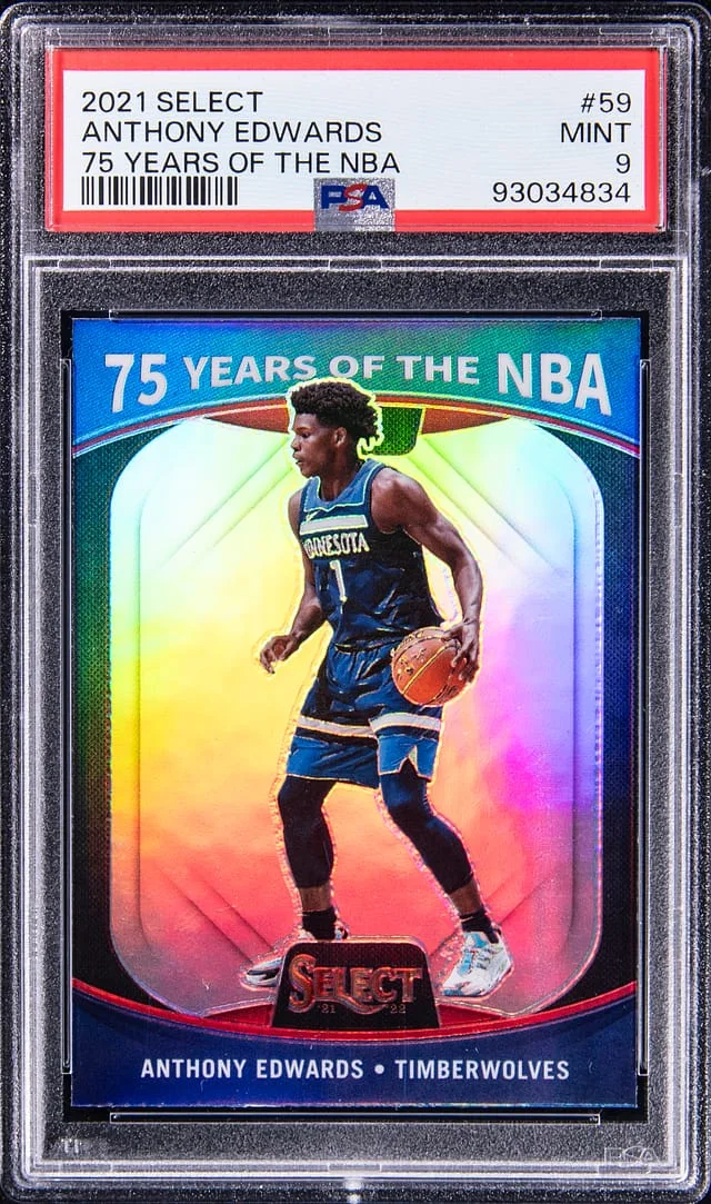 2021-22 Panini Select Anthony Edwards 75 Years of the NBA #59 card image