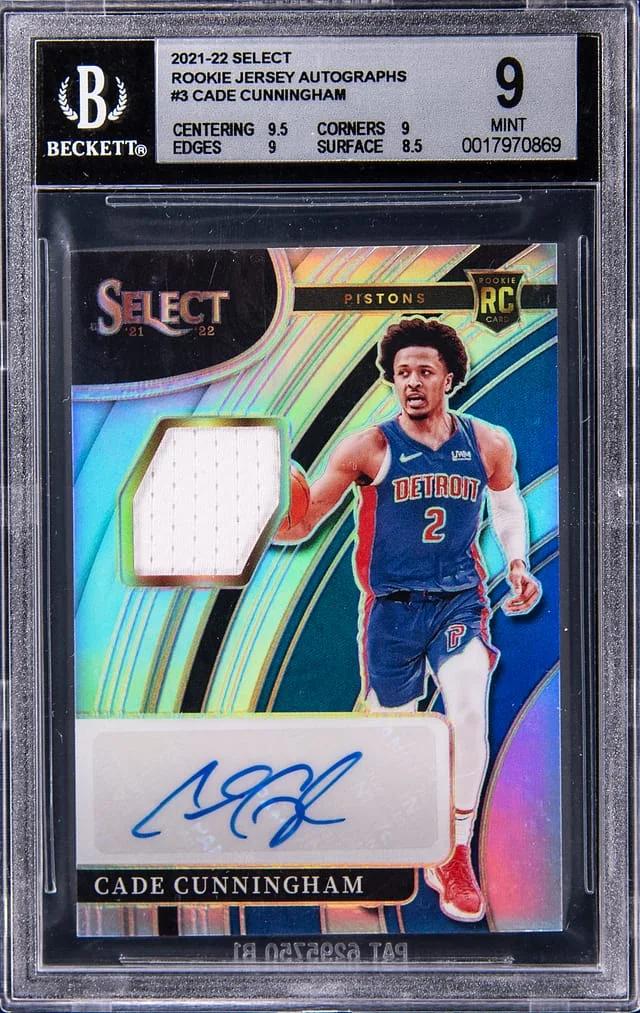 2021-22 Panini Select Cade Cunningham Jersey Autographs #3 card image