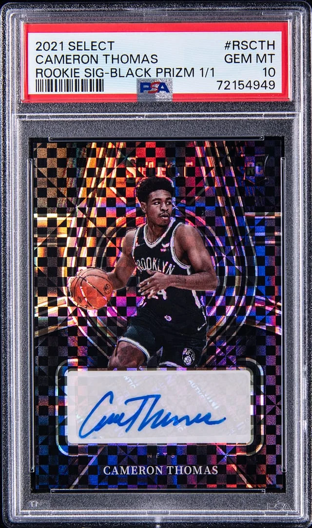 2021-22 Panini Select Cam Thomas Signatures Black Prizm #RSCTH card image