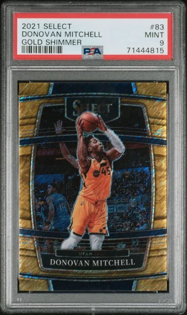 2021-22 Panini Select Donovan Mitchell Gold Shimmer #83 card image