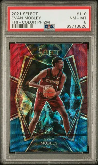2021-22 Panini Select Evan Mobley Tri-Color Prizm #110 card image