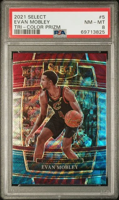 2021-22 Panini Select Evan Mobley Tri-Color Prizm #5 card image