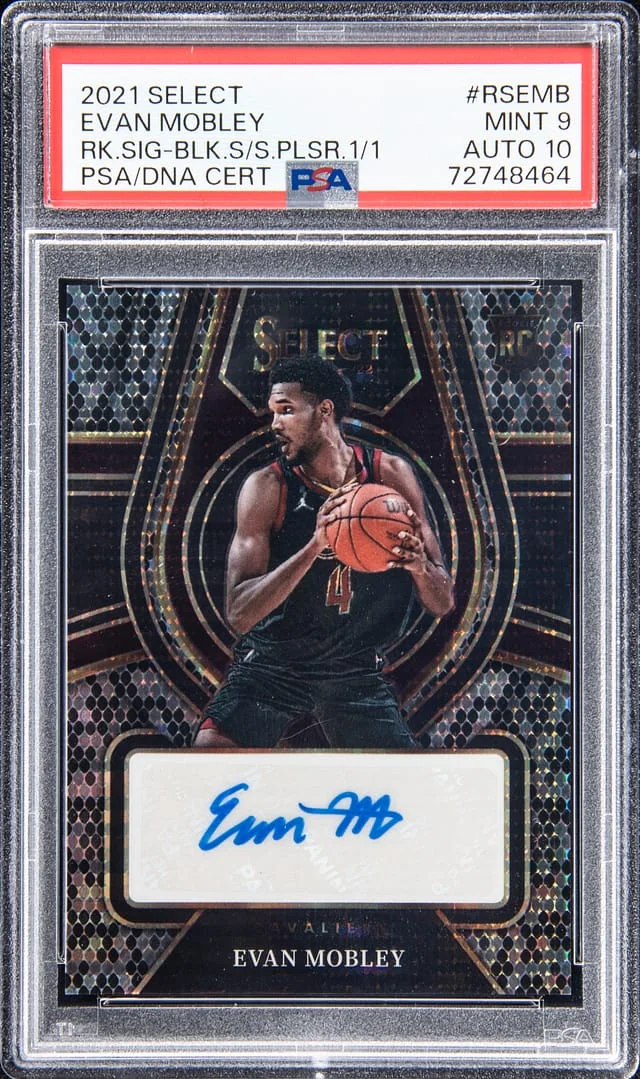 2021-22 Panini Select Evan Mobley Signatures Black Snakeskin Pulsar #RS-EMB card image