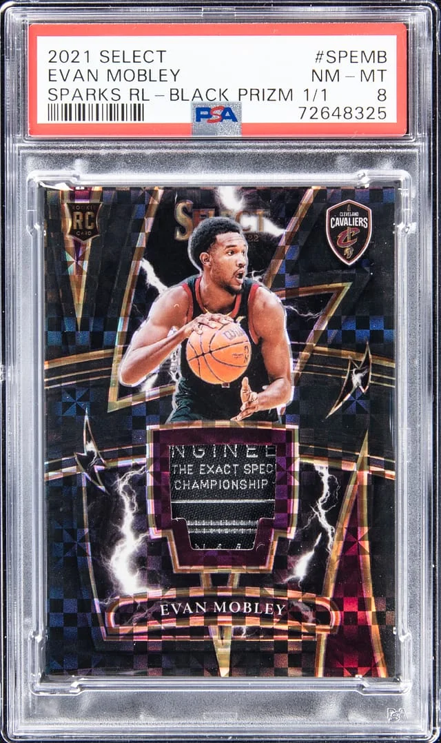 2021-22 Panini Select Evan Mobley Sparks Relic Black Prizm #SP-EMB card image