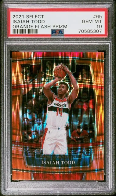 2021-22 Panini Select Isaiah Todd Orange Flash Prizm #65 card image