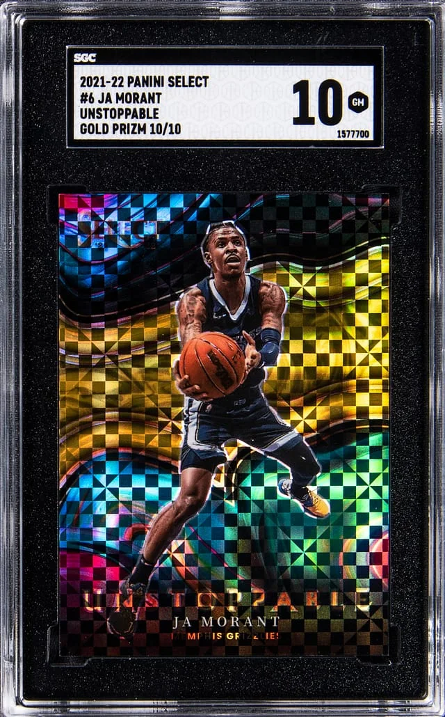 2021-22 Panini Select Ja Morant Unstoppable Gold Prizm #6 card image