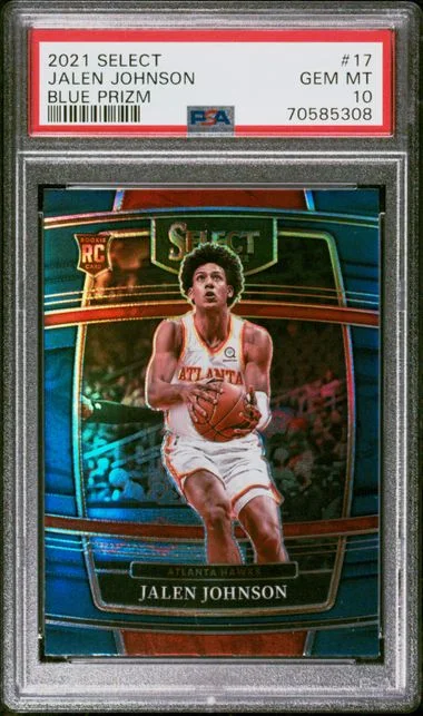 2021-22 Panini Select Jalen Johnson Blue Prizm #17 card image
