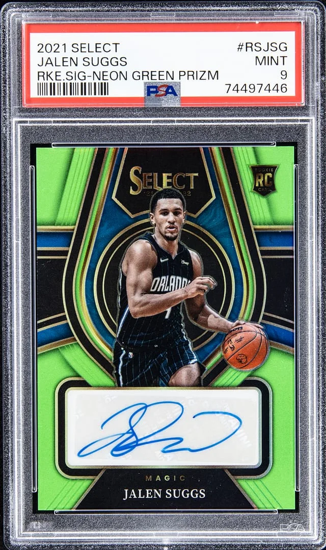 2021-22 Panini Select Jalen Suggs Signature Neon Green Prizm #RS-JSG card image