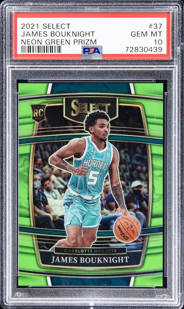 2021-22 Panini Select James Bouknight Neon Green Prizm #37 card image