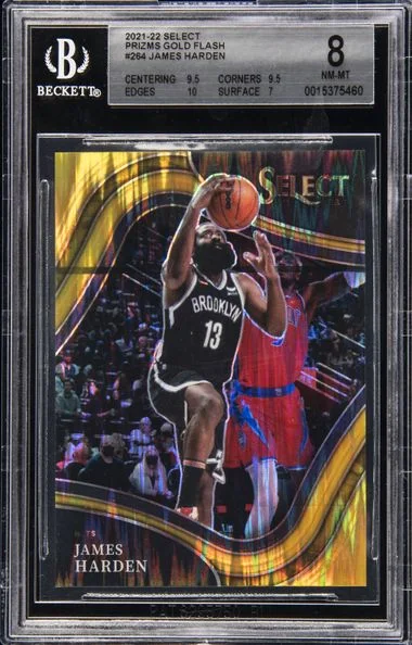 2021-22 Panini Select James Harden Gold Flash Prizm #264 card image