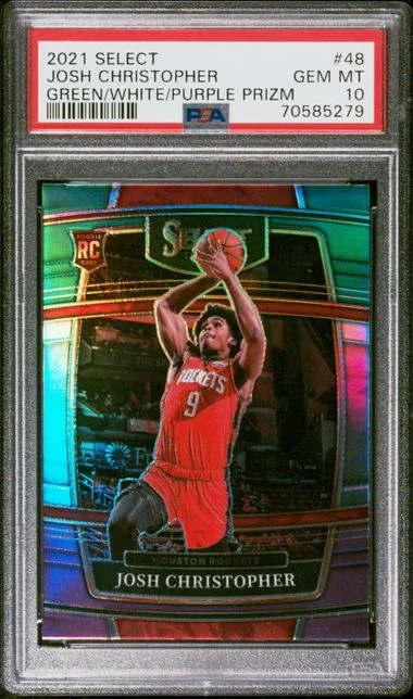 2021-22 Panini Select Josh Christopher Green/White/Purple Prizm #48 card image
