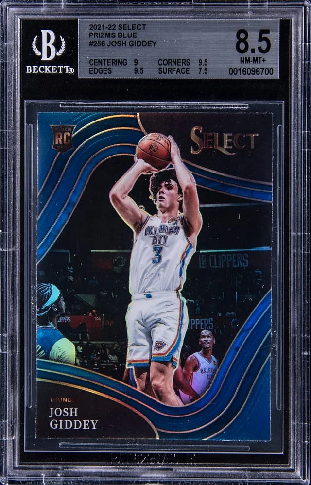 2021-22 Panini Select Josh Giddey Prizm Blue #256 card image