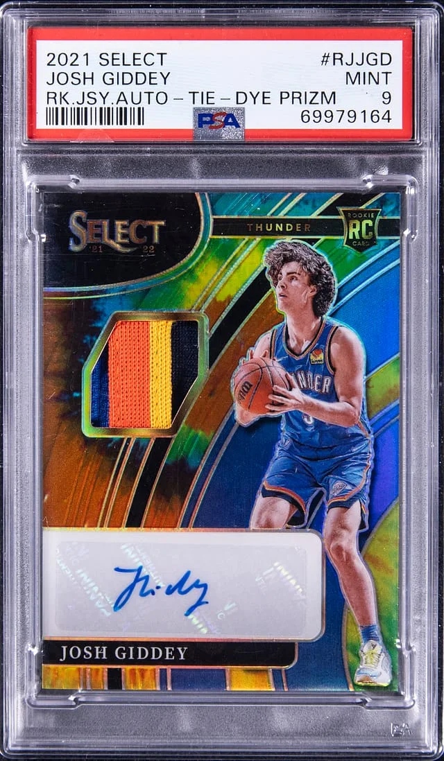 2021-22 Panini Select Josh Giddey Jersey Autographs Tie-Dye Prizm #RJJGD card image