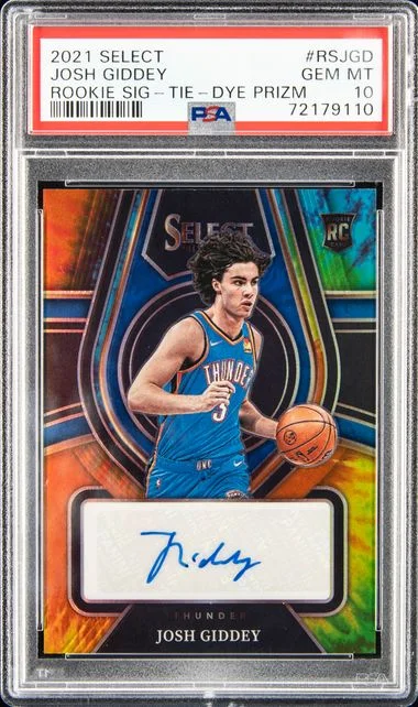 2021-22 Panini Select Josh Giddey Signatures Tie-Dye Prizm #RS-JGD card image