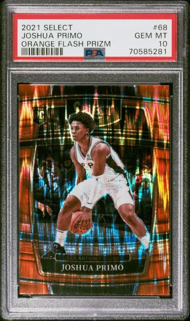 2021-22 Panini Select Joshua Primo Orange Flash Prizm #68 card image