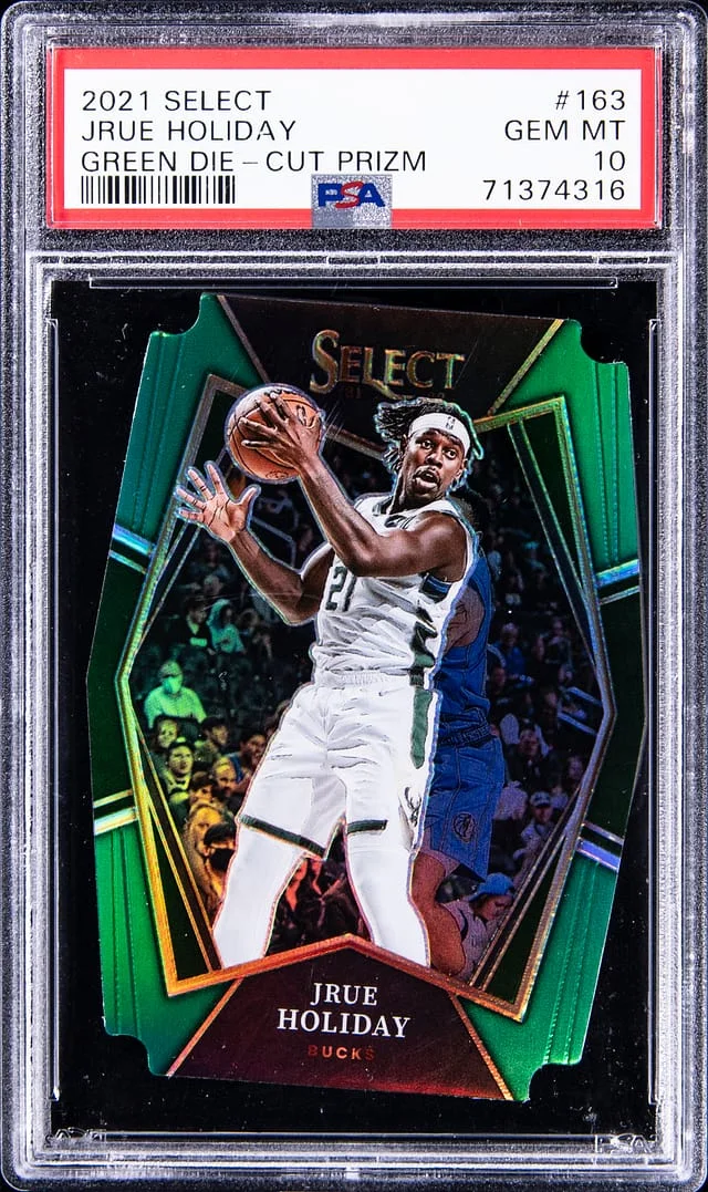 2021-22 Panini Select Jrue Holiday Green Die-Cut Prizm #163 card image