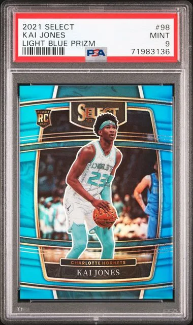 2021-22 Panini Select Kai Jones Light Blue Prizm #98 card image