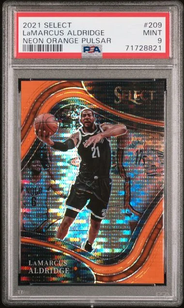 2021-22 Panini Select LaMarcus Aldridge Neon Orange Pulsar #209 card image