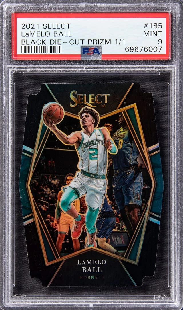2021-22 Panini Select LaMelo Ball Black Die-Cut Prizm #185 card image