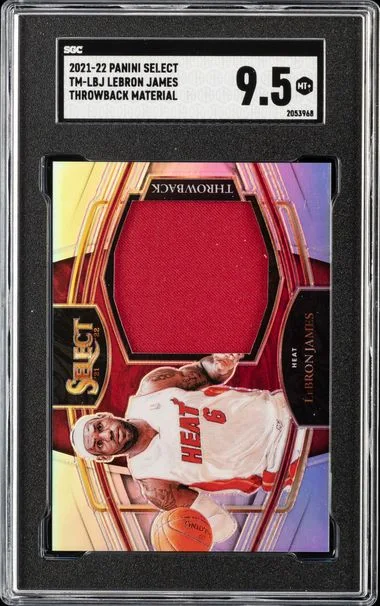 2021-22 Panini Select LeBron James Game-Used Throwback Material #TM-LBJ card image