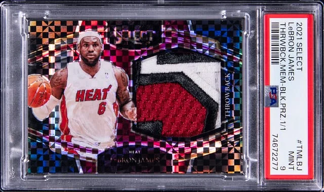 2021-22 Panini Select LeBron James Throwback Memorabilia Black Prizm #TM-LBJ card image