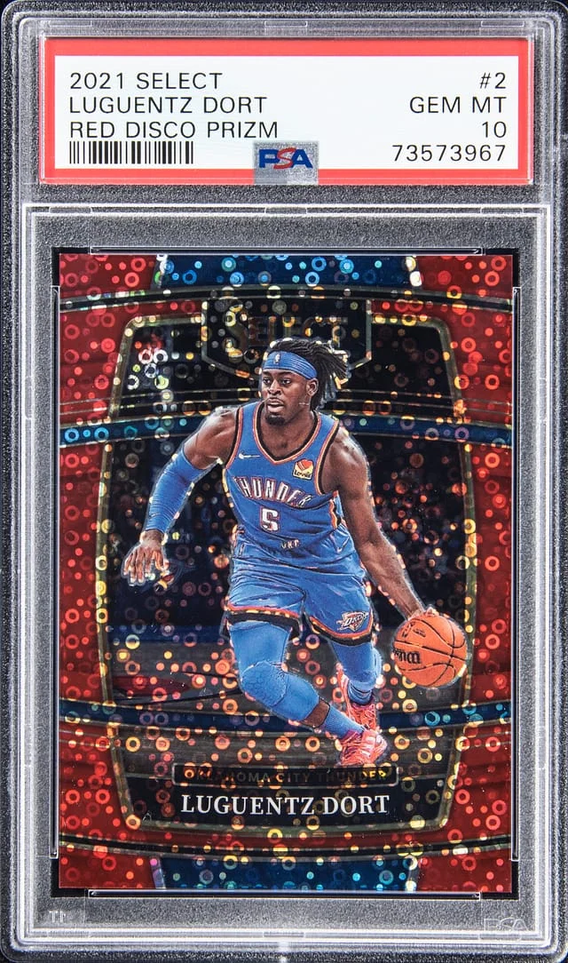 2021-22 Panini Select Lugentz Dort Red Disco Prizm #2 card image