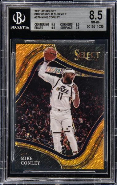 2021-22 Panini Select Mike Conley Gold Shimmer Prizm #279 card image