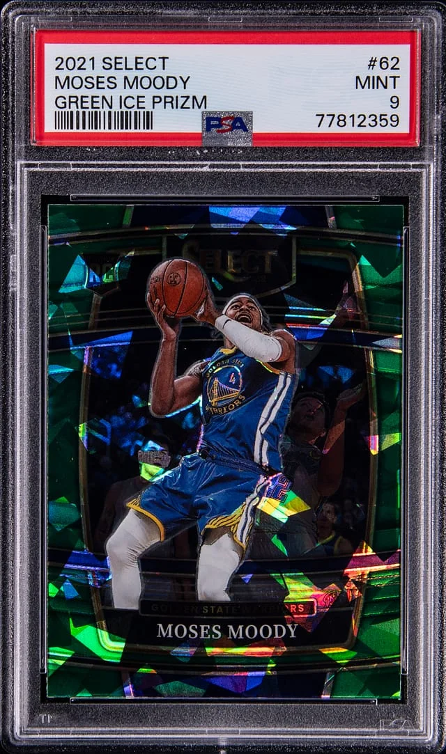 2021-22 Panini Select Moses Moody Green Ice Prizm #62 card image