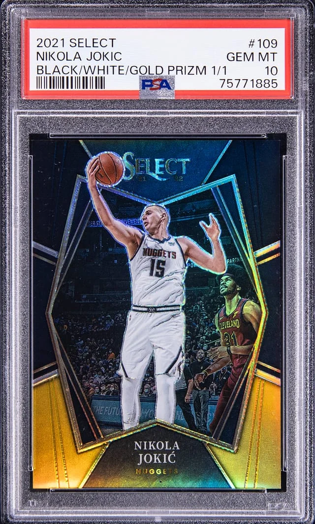 2021-22 Panini Select Nikola Jokic Black Die-Cut Prizm #109 card image