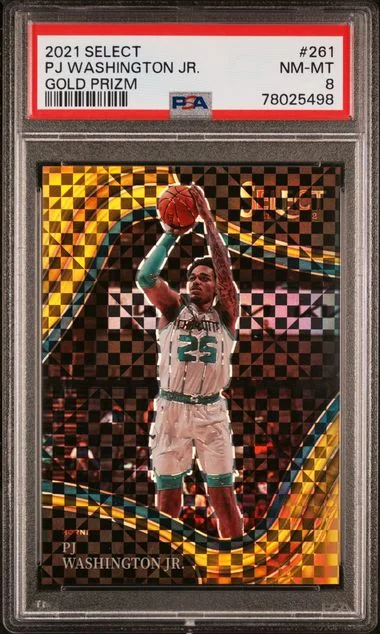 2021-22 Panini Select PJ Washington Jr. Gold Prizm #261 card image