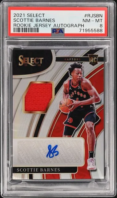 2021-22 Panini Select Scottie Barnes Jersey Autograph #RJ-SBN card image
