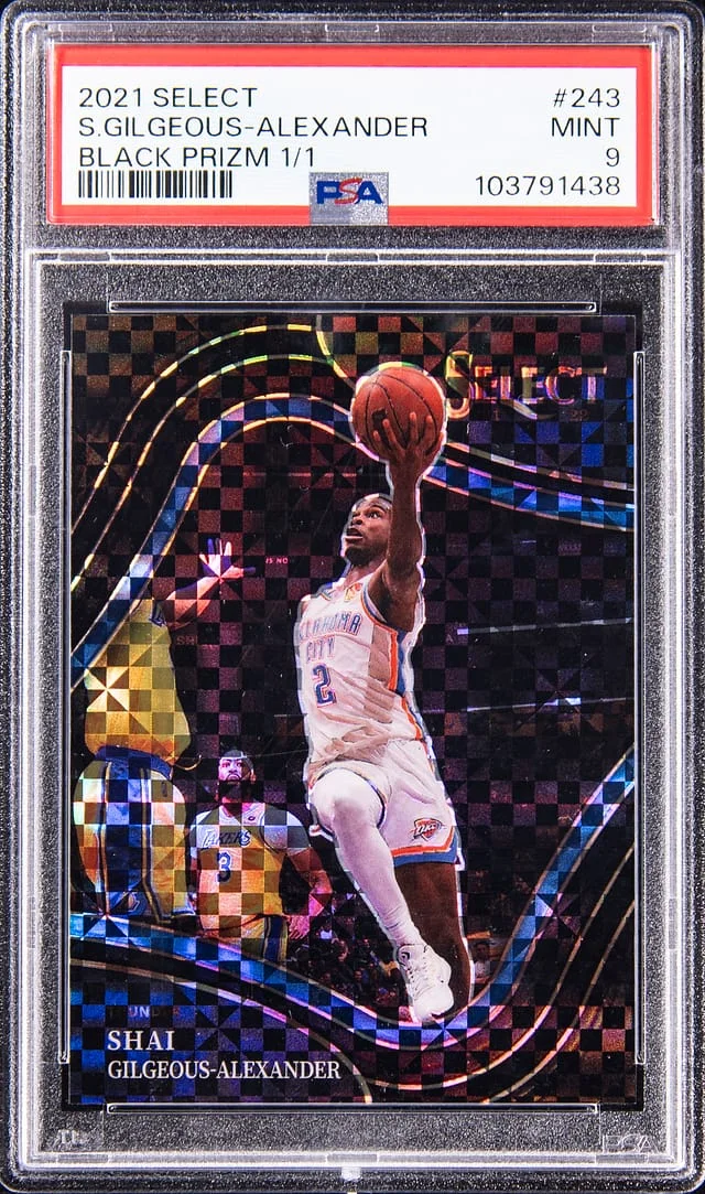 2021-22 Panini Select Shai Gilgeous-Alexander Courtside Red Disco Prizm #243 card image